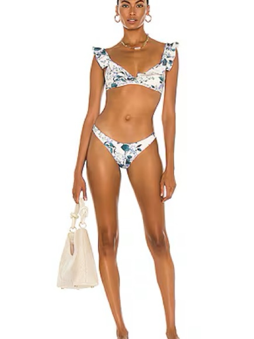 Zimmermann Cassia Waterfall Frill Bikini Set in Hydrangea Floral